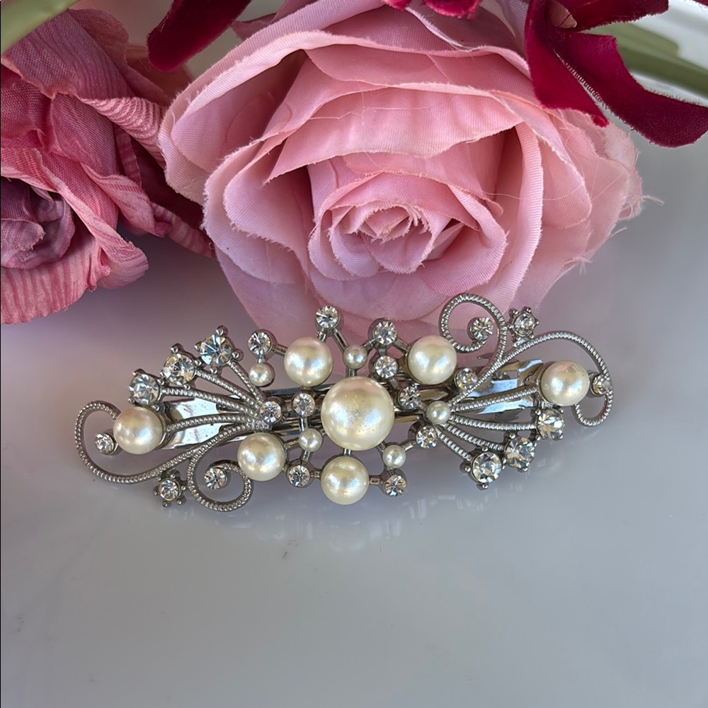 Rhinestone  Pearl Hair Clip